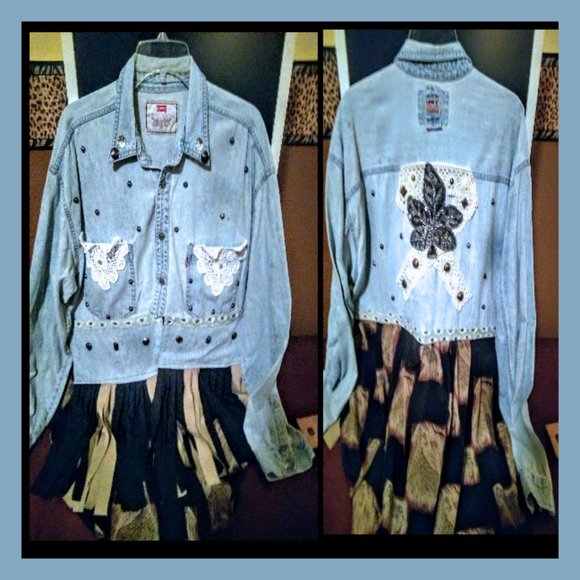 Levi's Jackets & Blazers - Ladies Plus Custom  Denim Jacket Coat Duster